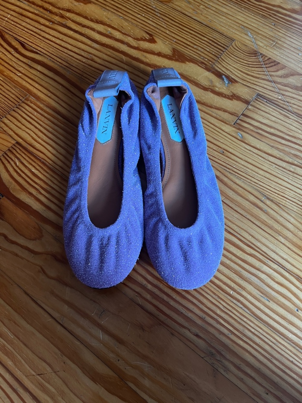 Lanvin Lavender Sparkle Ballet Flats
